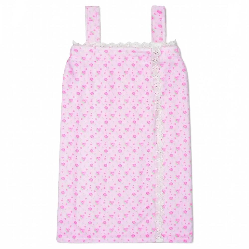 NEW ISCREAM girl's pretty in pink plush spa wrap in pink